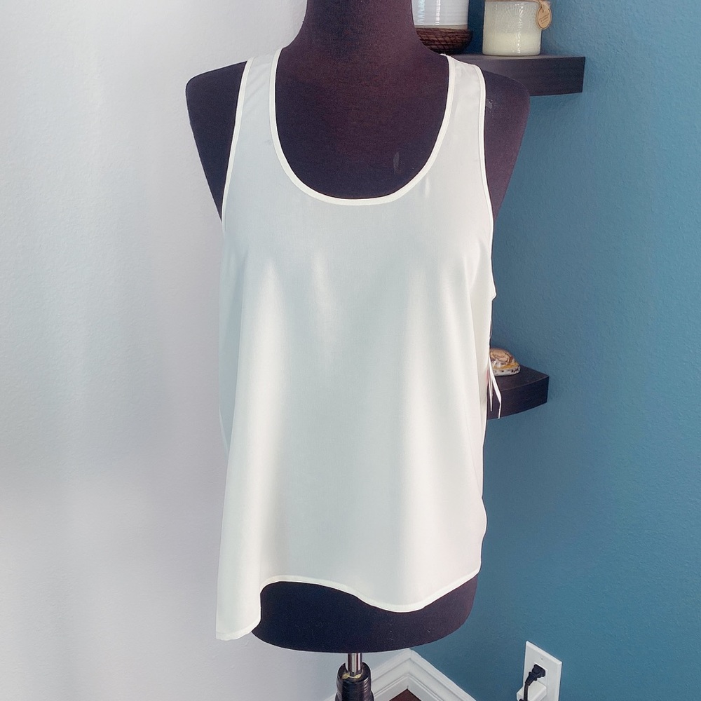 Abound white/cream scoop neck tank top